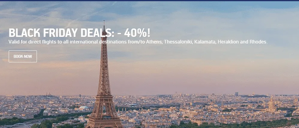 Aegean Airlines შავი პარასკევი: ავიაბილეთები 40% ფასდაკლებით საბერძნეთში