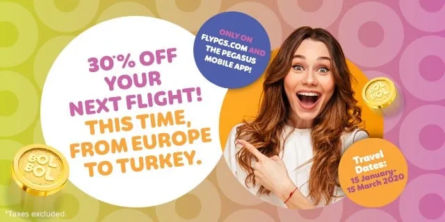 Pegasus Airlines: 30% ფასდაკლება