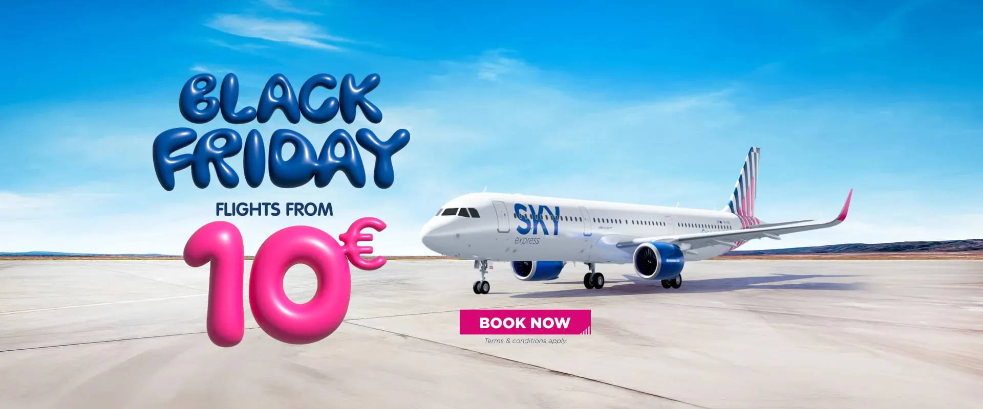 ✈️ SKY-ის შავი პარასკევი, იწყება 10 ევროდან  ფასდაკლება უკვე მოფრინდა!