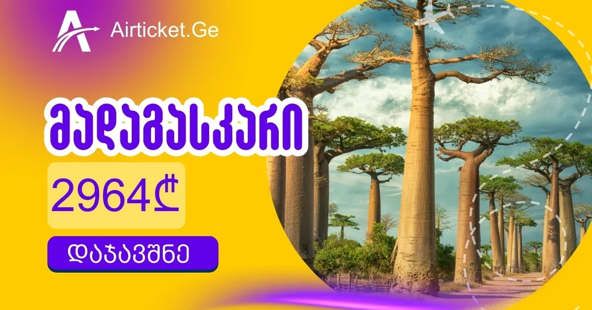 მადაგასკარის ავიაბილეთები 2964 ლარად